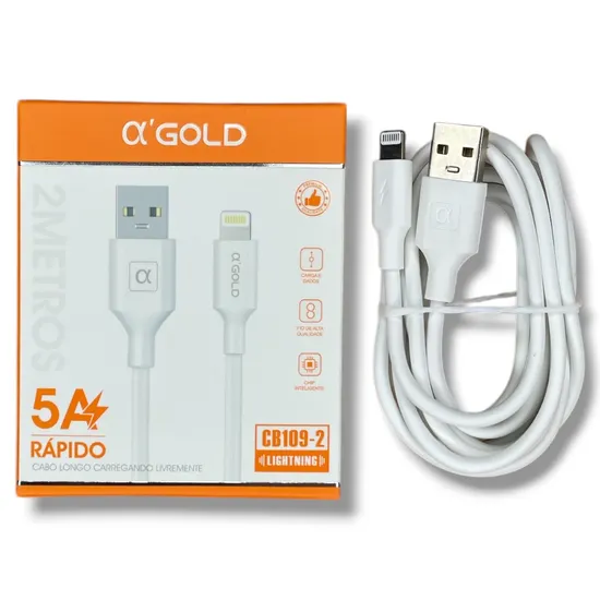 Cabo Lightning x USB | 2M 5A Turbo - AGOLD CB109-2
