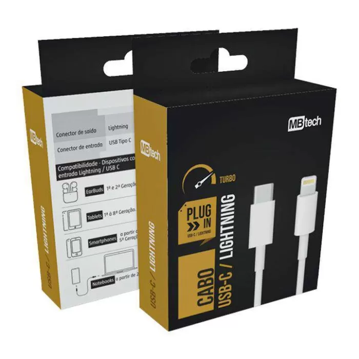 Cabo Lightning x Tipo-C | 1M 2.4A - MBTECH GB51266