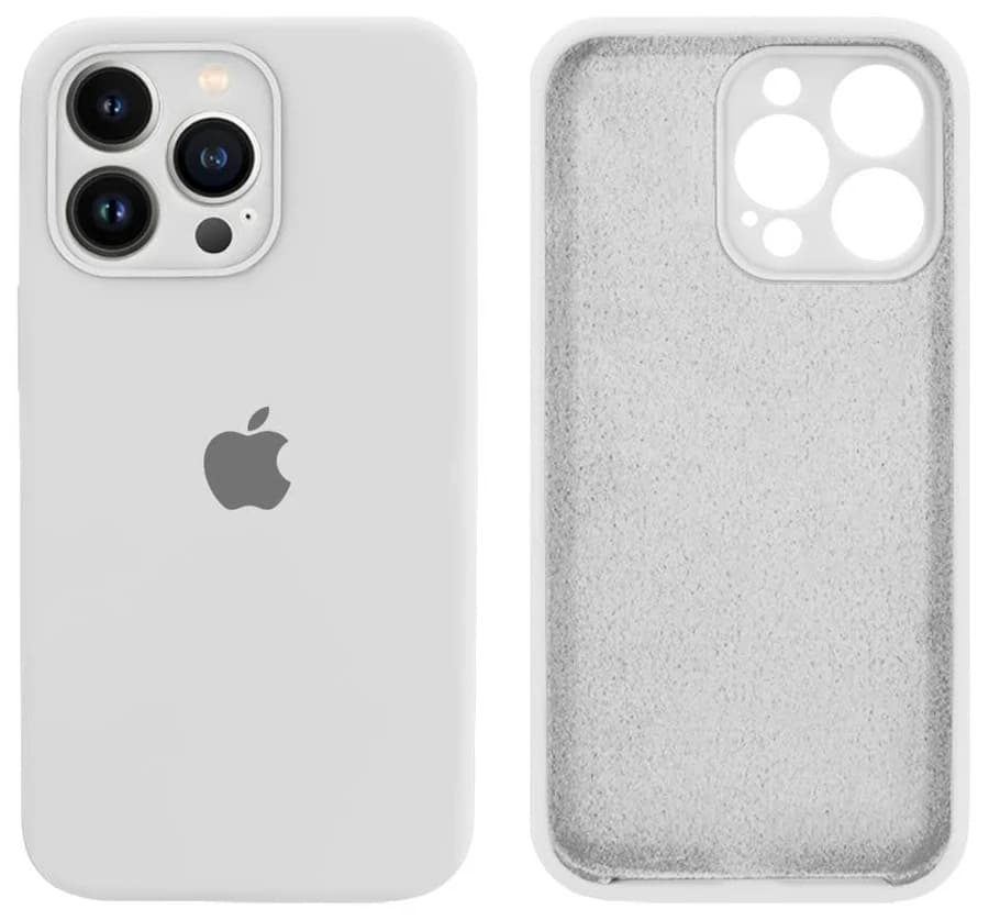 Capa de Silicone Aveludada para iPhone 13 Pro - Branca